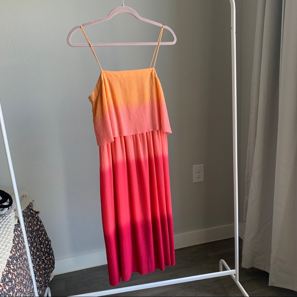 Nordstrom Leith Orange and Pink Cocktail Dress